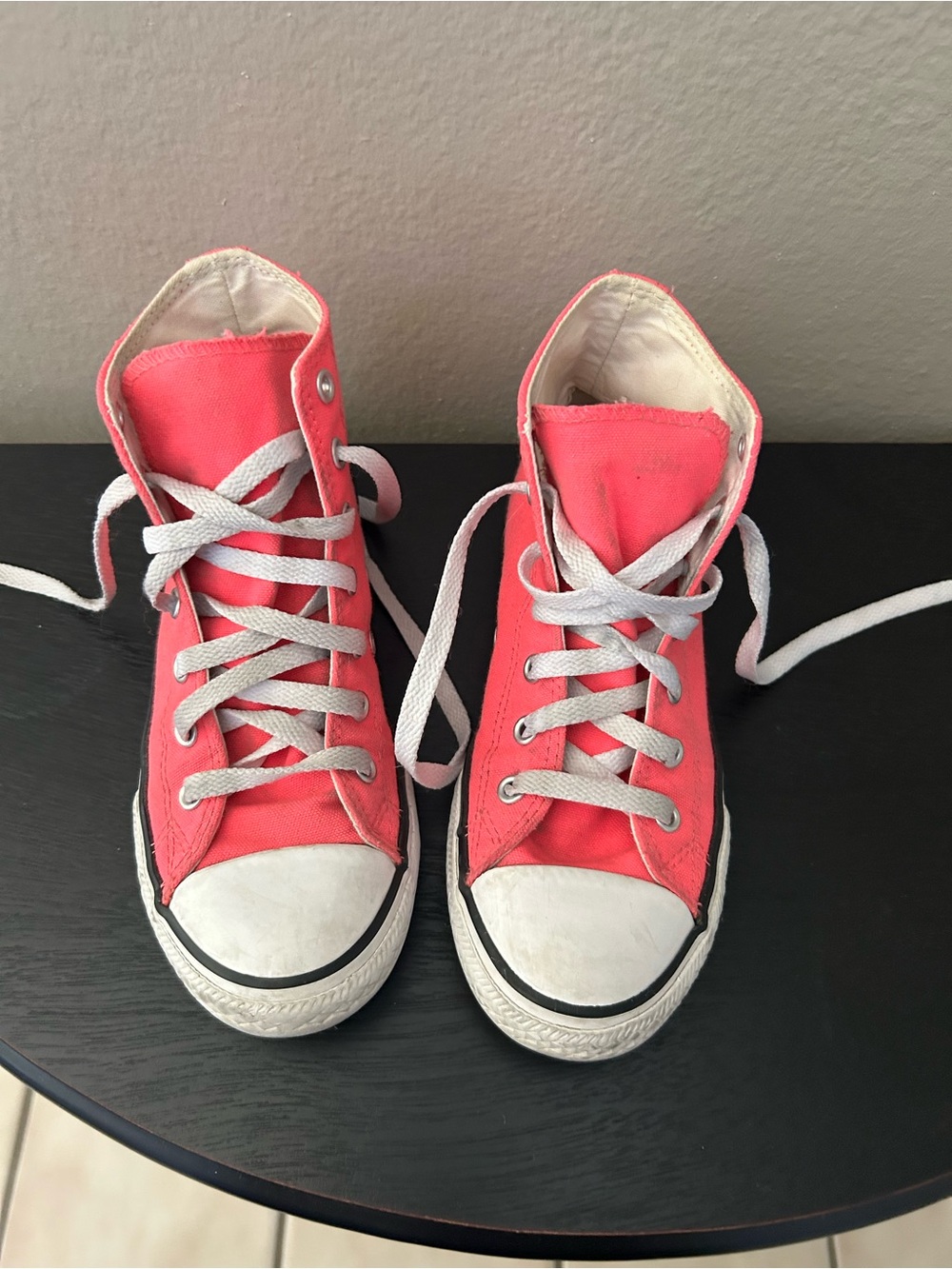 Converse Kids High-Top Sneakers in Coral Pink